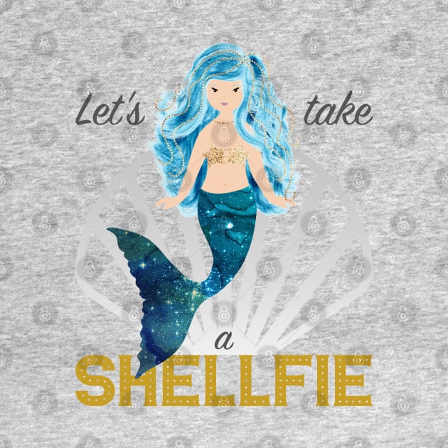 Mermaid: Let's take a shellfie (blue) by oceanys